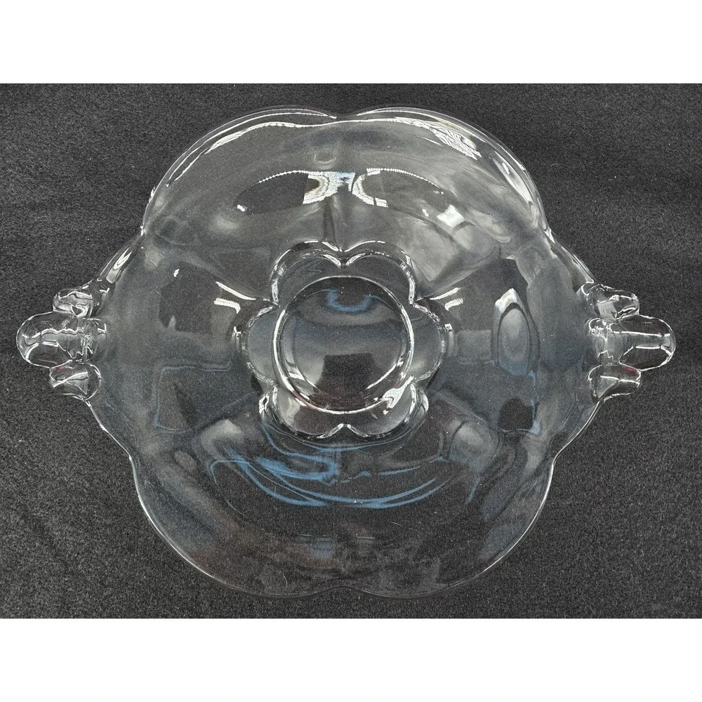 2 Vtg Duncan Miller Canterbury Clear Glass Serving Platters 1940s Plate 10.5x13